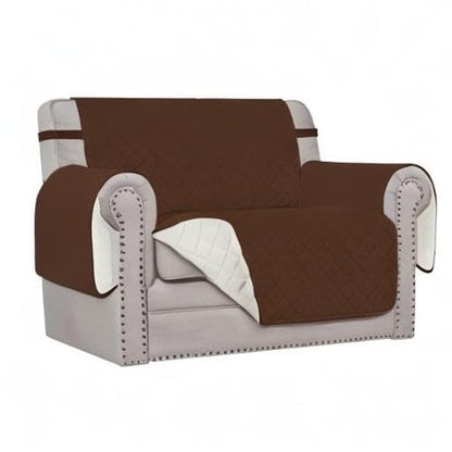 Easy-Going Oversized Chair Sofa Slipcover Reversible Sofa Cover Water Resistant Couch Cover Furniture Protector Cover with Elastic Straps for Pets Dog (Oversized Chair, Coffee/Ivory)
