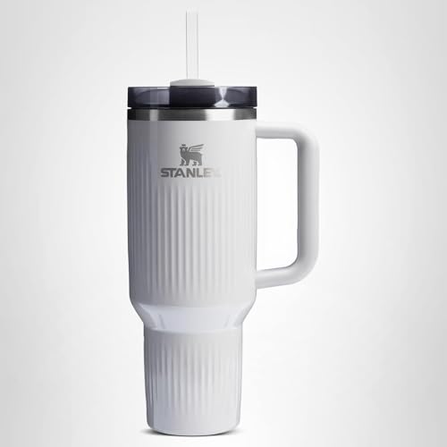 STANLEY Quencher H2.0 Tumbler with Handle and Straw 40 oz | Flowstate 3-Position Lid | Cup Holder Compatible for Travel | Insulated Stainless Steel Cup | BPA-Free | Fluted Ash Gloss