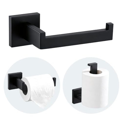 JOPOFI Matte Black Toilet Paper Holder - Modern Wall Mount Bathroom Accessory