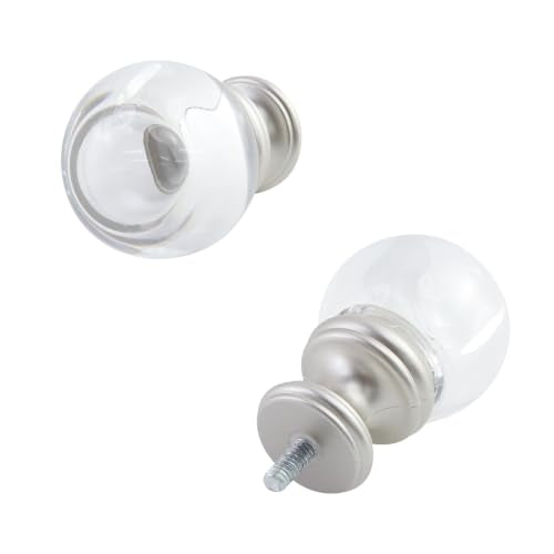 Curtain Rod Finials 5/8 and 3/4 Inch Diameter 2 Pack - Plastic End Caps