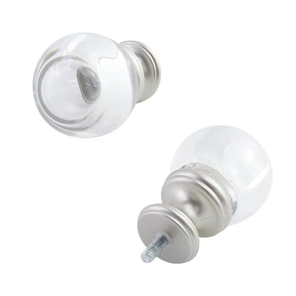 Curtain Rod Finials 5/8 and 3/4 Inch Diameter 2 Pack - Plastic End Caps