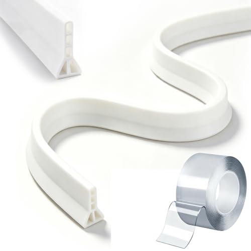 39-Inch High Silicone Shower Water Dam - Collapsible & Waterproof Barrier for Bathroom