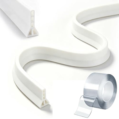 39-Inch High Silicone Shower Water Dam - Collapsible & Waterproof Barrier for Bathroom