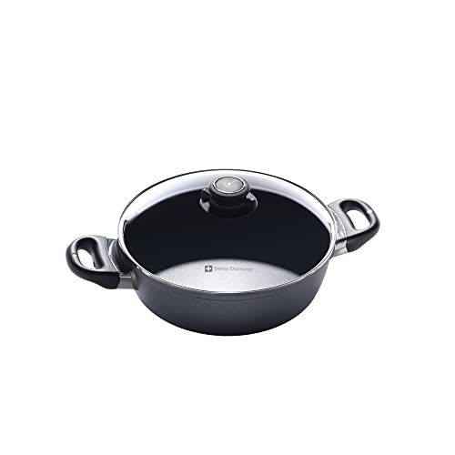 Swiss Diamond HD Nonstick Casserole with Glass Lid - 3.2 Quart - Diamond Reinforced