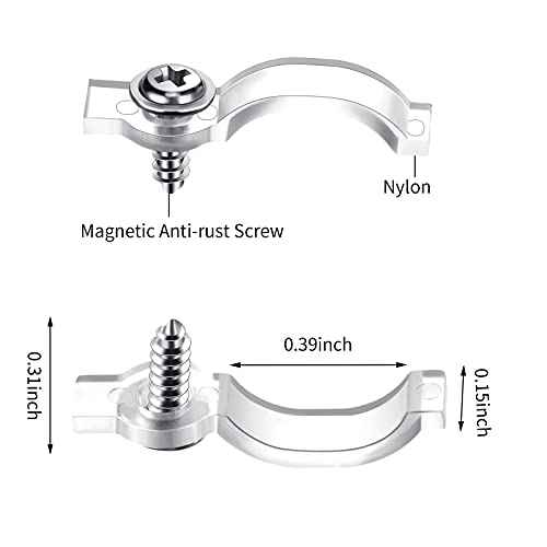 100 Pack Christmas LED Strip Light Mounting Brackets Fixing Clips One Side LED Light Clamps with Screws for 10 mm Wide