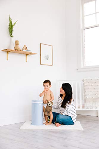 Ubbi Steel Diaper Pail, Odor Locking, No Special Bag Required, Award-Winning, Registry Must-Have, Cloudy Blue