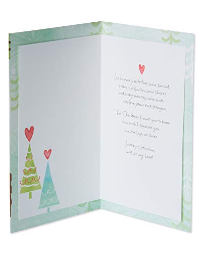 Christmas Cards for Husband - Romantic Holiday Greeting Card with Watercolor Art - Variation of Christmas Trees