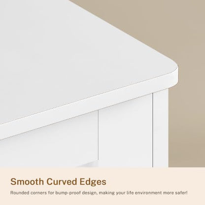 White 6-Drawer Dresser for Bedroom Modern Wooden Storage Organizer