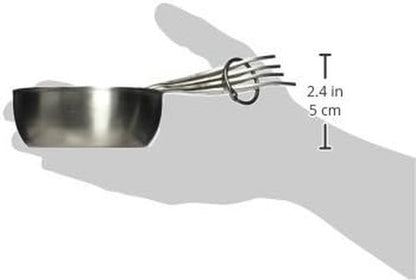 Amco Advanced Performance Measuring Cups - Heavy-Gauge Stainless Steel, Ergonomic Design | Set of 4, Dishwasher Safe
