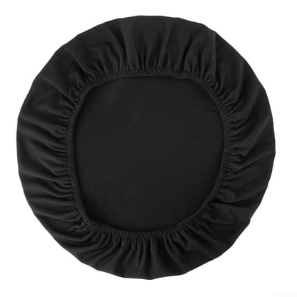 Removable Chair Seat Cover Elastic Spandex Fit Square Round Oblong Cushions Black
