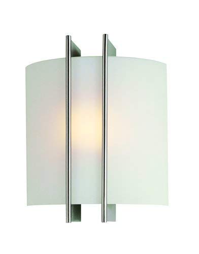 Lite Source LS-1673 Checks Polished Steel 60-watt Wall Sconce with Frost Glass Shade