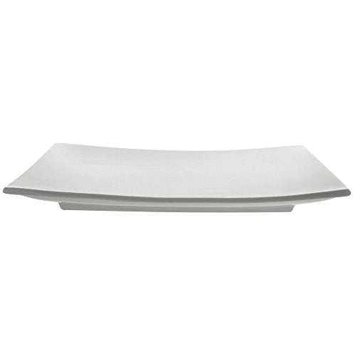 Rectangular Sushi Plate Set of 2 - White Porcelain Dinnerware for Serving