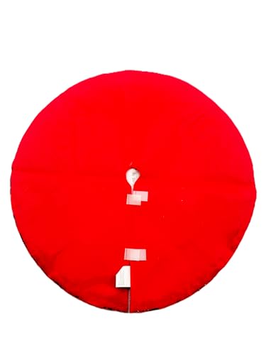 Miniature Satin Christmas Tree Skirt with Sequined Snowflake Border - Red, 20 Inch