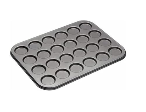 MasterClass KCMCHB82 Macaron Baking Tray/Whoopie Pie Tin with PFOA Non Stick, 24 Holes, Robust 1 mm Carbon Steel, 35 x 27 cm, Grey