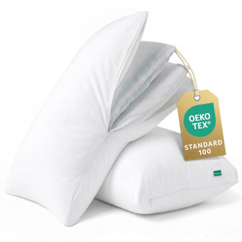 Adjustable Queen Size Bed Pillows Set of 2 - Hotel Luxury Comfort, 3 Heights