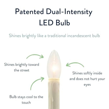 Celestial Lights Battery Operated Window Candle Set - Brushed Nickel, Timer & Flicker/Steady