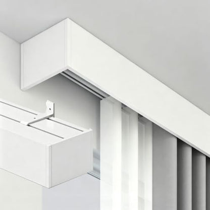 Wall Mount Curtain Pelmet Box Ceiling Double Track Cover 1.9m - Silver Finish