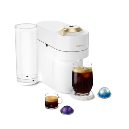 Nespresso Vertuo Pop+ Deluxe Coffee & Espresso Maker White & Gold