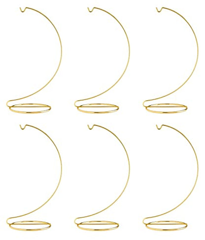 Gold Metal Ornament Display Stand - 10 Inch Tall for Christmas, Glass Terrariums, and Crafts - Pack of 6
