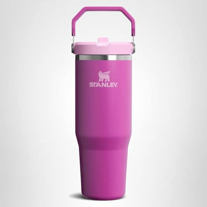 STANLEY IceFlow 2.0 Flip Straw Tumbler with Handle 30 oz | Twist On Lid and Flip Up Straw | Leakproof Water Bottle | Insulated Stainless Steel | BPA-Free | Dark Blossom