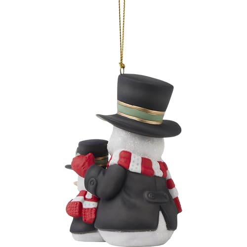 Precious Moments Snowman Christmas Ornament - Hand-Painted Bisque Porcelain, 2024 Annual Holiday Decor - Ornament