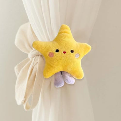 Star Curtain Tiebacks 2 Pack - Cartoon Star Shape Bedroom Accessories for Nursery & Kids Room Decor