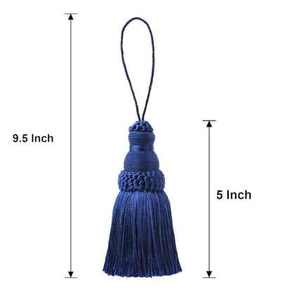 Navy Decorative Tassel with Loops 9.5 Inch Pack of 2 - Home Decor