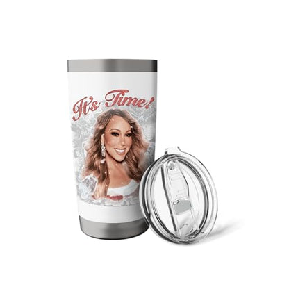 Christmas Music Tumbler - 20oz Insulated Stainless Steel Travel Mug with Leak-Proof Lid - White
