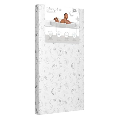 Dream On Me 2-in-1 Full-Size Crib & Toddler Mattress Grey Safari