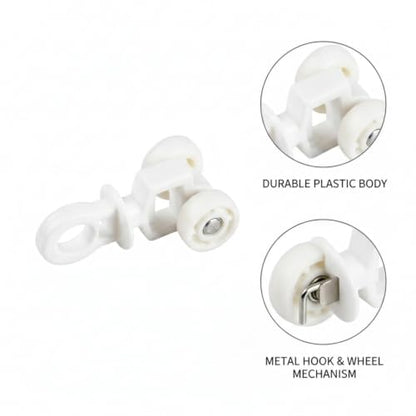 20 Pack Curtain Track Rollers - Replacement Gliders for Standard Curtains