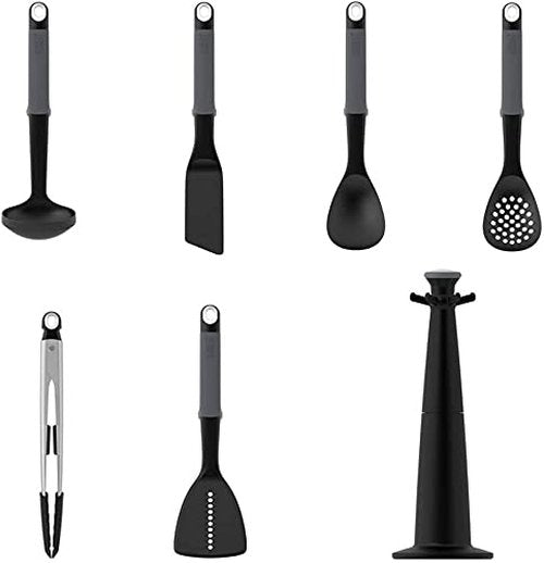 Joseph Joseph Elevate Carousel Nylon Kitchen Utensil Set with Rotating Storage Stand, 6-piece, Gray