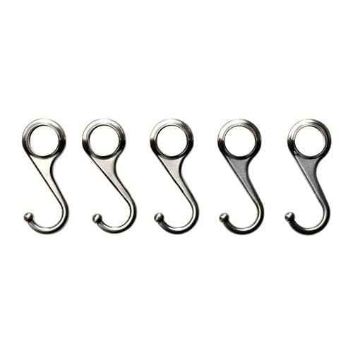 Ikea Nickel Plated Steel Hooks 002.138.55, 2.75-inch, Pack of 5, Silver