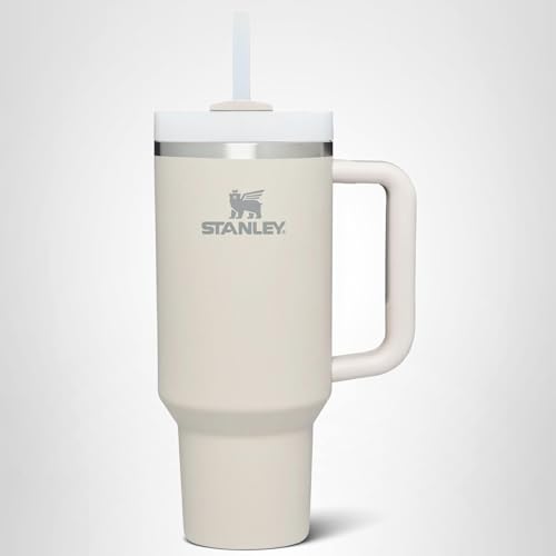 STANLEY Quencher H2.0 Tumbler with Handle and Straw 30 oz Flowstate 3-Position Lid Cup Holder Compatible for Travel Insulated Stainless Steel Cup BPA-Free Dune