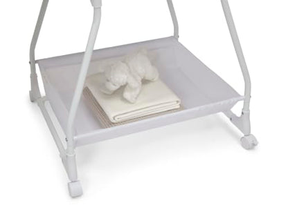 Baby Bassinet Bedside Sleeper with Vibration and Mesh Sides – Grey Lattice