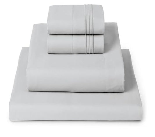 Mellanni King Sheets Set - 4 PC Iconic Collection Bedding - Hotel Luxury, Extra Soft, Cooling Bed Sheets - Wrinkle, Fade, Stain Resistant (King, Light Gray)