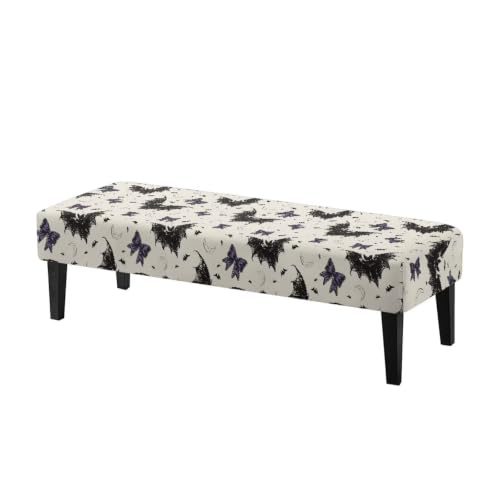 Halloween Bat Bow Stretch Bench Cover - Soft Slipcover for Dining & Kitchen Benches - Variation of THIS listing
