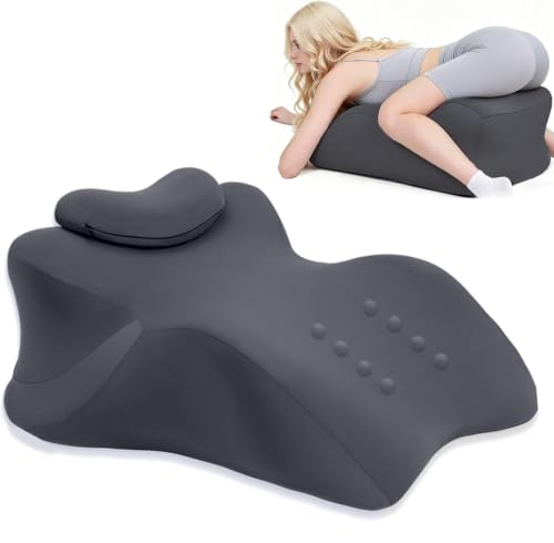 Gray Memory Foam Intimacy Pillow for Couples with Adjustable Airbag Support
