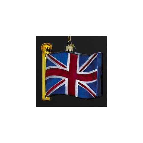 Noble Gems Kurt Adler 4-1/2-Inch Flag of United Kingdom Ornament,Christmas
