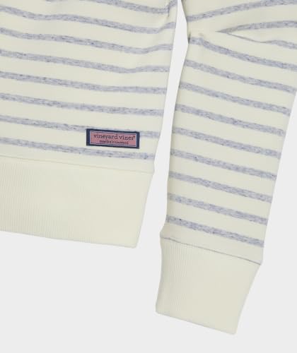 Women's Dreamcloth Quarter Zip Sweatshirt - Medium, Marshmallow/Navy