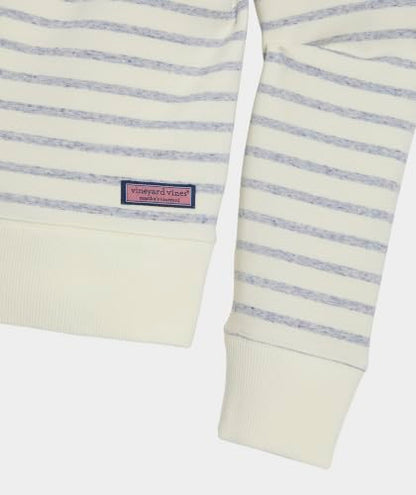 Women's Dreamcloth Quarter Zip Sweatshirt - Medium, Marshmallow/Navy
