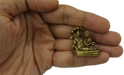 Lakshmi Narayan on Sheshnag Brass Statue for Car Dashboard & Home Decor – Divine Vishnu & Lakshmi Figurine – Variation: Lakshmi Narayan
