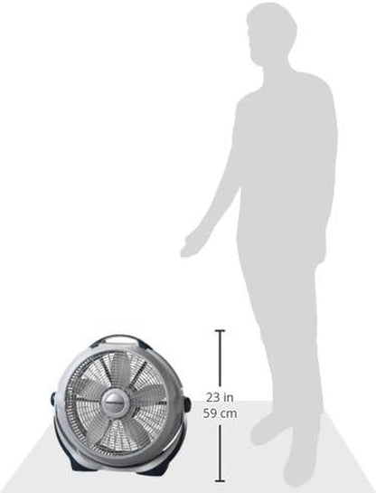 Lasko Wind Machine Fan - Powerful 20" Air Circulator with 3 Speed Settings | Gray Finish