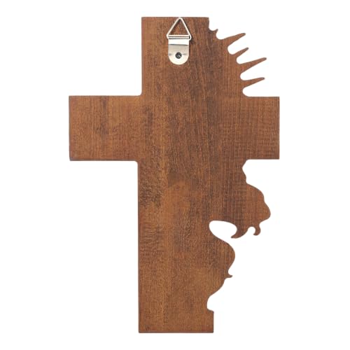 13.78in Catholic Jesus Tears Wooden Crucifix Wall Cross Faith Gift - Handcrafted