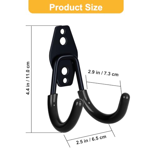 Eichzer Heavy Duty Skateboard Wall Mount Hooks 2 Pack - Black / 2