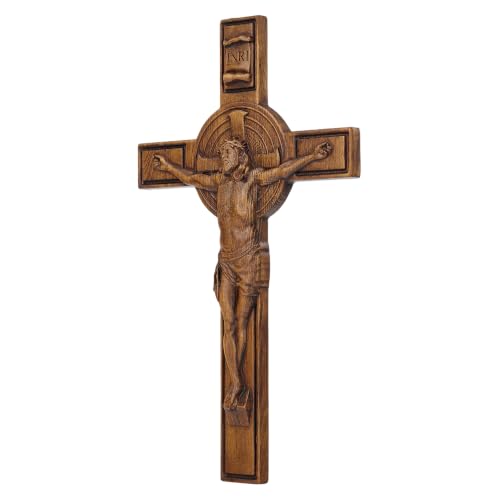 9.84in Handmade Catholic Cross Wall Decor Jesus Faith Gift with Variation 9.84"L x 5.71"W
