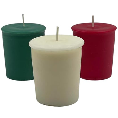 Holiday Scented Votive Candles Set - Red Green White Assorted Scents