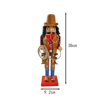 Wooden Nutcracker Figurine Cowboy Christmas Nutcracker Soldier Centerpiece