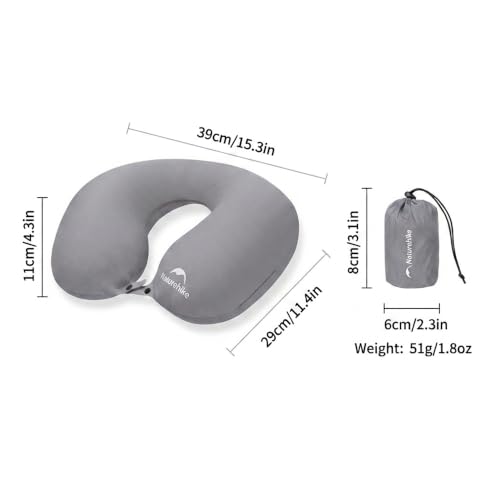 Ultralight Inflatable Travel Neck Pillow for Neck Support - Grey