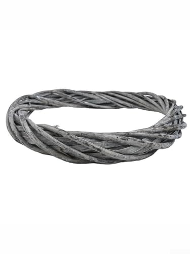 30cm Grey Rattan Wreath Base for Christmas DIY Crafts and Holiday Decor