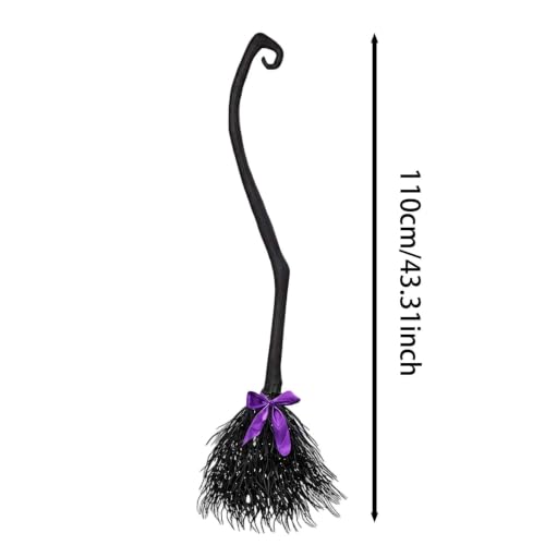 Halloween Witch Broom with Colorful Ribbons - Party Decor Prop